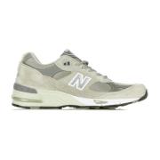 Grijze Varkensleer/Mesh Herenschoen 991 New Balance , Gray , Heren