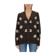 Logo Inlay Wollen Vest Dolce & Gabbana , Brown , Dames