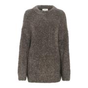 Donkergrijze Gebreide Pullover Trui Soaked in Luxury , Gray , Dames