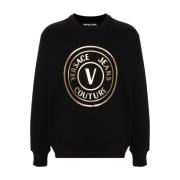 Zwarte Gebreide Trui Versace Jeans Couture , Black , Heren