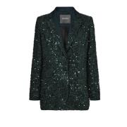 Paillet Blazer Donker Pine Elegante Stijl MOS Mosh , Green , Dames