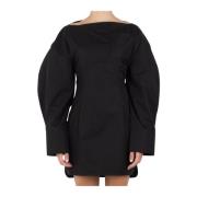 Elegante Zwarte Overhemdjurk Jas Jacquemus , Black , Dames