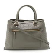 Pre-owned Leather totes Gucci Vintage , Gray , Dames