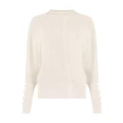 Mock Neck Gebreide kleding met Lurex Details Bloomings , Beige , Dames