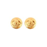 Pre-owned Fabric earrings Chanel Vintage , Yellow , Dames