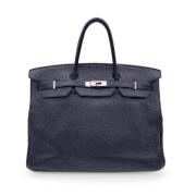 Pre-owned Leather handbags Hermès Vintage , Black , Dames