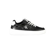 Zwarte Polyester Sneaker met Contrastdetails Calvin Klein , Black , Da...