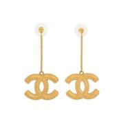 Pre-owned Yellow Gold earrings Chanel Vintage , Yellow , Dames