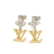 Pre-owned Metal earrings Louis Vuitton Vintage , Yellow , Dames