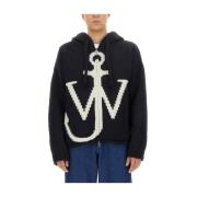 Merino Wol Gebreide Sweater JW Anderson , Blue , Heren