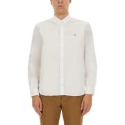 Vos Patch Casual Overhemd Maison Kitsuné , White , Heren