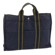 Pre-owned Canvas handbags Hermès Vintage , Blue , Dames