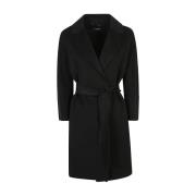 Zwarte wollen ceintuurjas Max Mara , Black , Dames