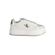 Witte polyester sneakers met sleehak Calvin Klein , White , Dames