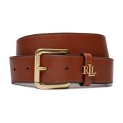 Leren Logo Keeper Riem Ralph Lauren , Brown , Dames