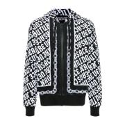 Zwarte Zip-Through Sweatshirt voor Mannen Versace Jeans Couture , Blac...