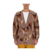 Mohair Blend V-Neck Cardigan Etro , Multicolor , Heren