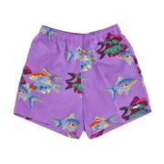 Lavendel Zijde Multi Heren Shorts Obey , Multicolor , Heren