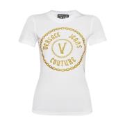 Wit T-shirt voor vrouwen Versace Jeans Couture , White , Dames