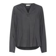 Stijlvolle Zwarte Blouse Top Kaffe , Gray , Dames