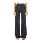 Wijde jeans met bladzakken Etro , Black , Dames