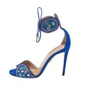 Pre-owned Suede sandals Aquazzura Pre-owned , Blue , Dames