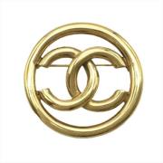 Pre-owned Metal brooches Chanel Vintage , Yellow , Dames