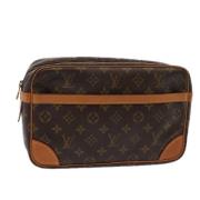 Pre-owned Canvas clutches Louis Vuitton Vintage , Brown , Dames