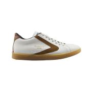 Witte leren sneakers met cognac suède Valsport 1920 , White , Heren