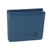 Pre-owned Leather wallets Louis Vuitton Vintage , Blue , Dames