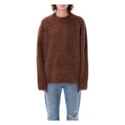 Chunky Crew Neck Alpaca Sweater Séfr , Brown , Heren