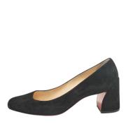 Pre-owned Suede heels Christian Louboutin Pre-owned , Black , Dames