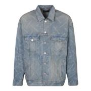 Blauwe Denim Blazer Jas Balenciaga , Blue , Heren