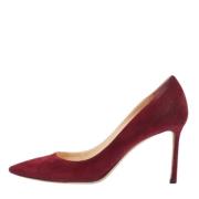 Pre-owned Suede heels Jimmy Choo Pre-owned , Red , Dames