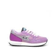 Paarse Suède en Stoffen Sneakers Sun68 , Purple , Dames