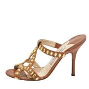 Pre-owned Leather sandals Jimmy Choo Pre-owned , Brown , Dames