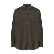 Lichte wollen overshirt in Cipresso-stijl Fendi , Green , Heren