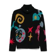 Intarsia Gebreide Trui Zwart Paul Smith , Multicolor , Dames