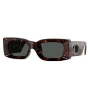 Donkergrijze Havana Zonnebril Ve4474U Versace , Brown , Unisex