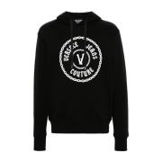 Zwarte Sweatshirt voor Mannen Aw24 Versace Jeans Couture , Black , Her...