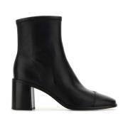 Zwarte leren enkellaarsjes 7cm hak Tory Burch , Black , Dames