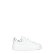 Witte Leren Sneakers met Metalen Detail Hogan , White , Dames