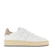 Studded White Leather Sneakers Hogan , White , Dames