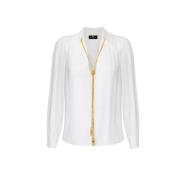 Elegante Ivoor Shirt met Ketting Bedel Elisabetta Franchi , Beige , Da...