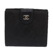 Pre-owned Leather wallets Chanel Vintage , Black , Dames