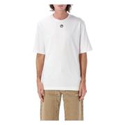 Wit Katoenen T-Shirt Maanlogo Marine Serre , White , Heren