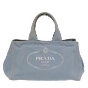 Pre-owned Canvas prada-bags Prada Vintage , Blue , Dames