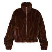 Bruine Ecofur Bomberjas Liu Jo , Brown , Dames