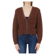 Bruine Cardigan met Mohair en Lurex Liu Jo , Brown , Dames