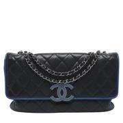 Pre-owned Leather chanel-bags Chanel Vintage , Blue , Dames